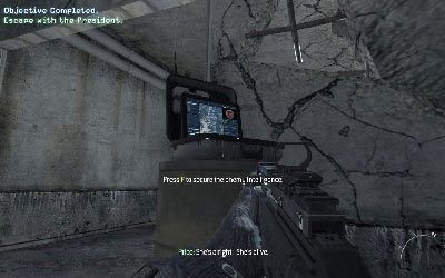 Kiedy prezydent będzie bezpieczny skieruj się do małego pomieszczenia za twoimi plecami - III- Down the Rabbit Hole | Opis przejścia gry | Call of Duty Modern Warfare 3 - Call of Duty: Modern Warfare 3 - opis przejścia i operacje specjalne - poradnik do gry