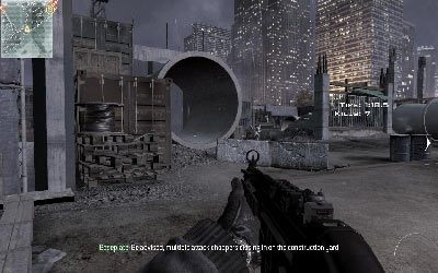 Kiedy dotrzesz na plac budowy warto schować się w betonowym filarze z lewej i poczekać, aż sojusznik strąci śmigłowce - Firewall | Operacje Specjalne | Call of Duty Modern Warfare 3 - Call of Duty: Modern Warfare 3 - opis przejścia i operacje specjalne - poradnik do gry