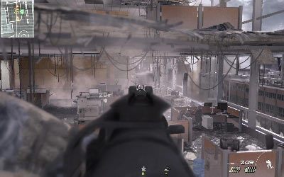 Skieruj się w stronę zawalonej części budynku i zabij wszystkich, których tutaj spotkasz - Little Bros | Operacje Specjalne | Call of Duty Modern Warfare 3 - Call of Duty: Modern Warfare 3 - opis przejścia i operacje specjalne - poradnik do gry