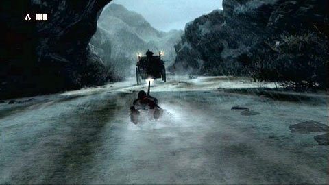 Gdy lina zacznie pękać, postaraj się jak najszybciej przesuwać w stronę wozu, przechylając gałkę analoga do przodu - Sekwencja 1 - A Sort of Homecoming (4) | Opis przejścia AC Revelations - Assassins Creed: Revelations - poradnik do gry