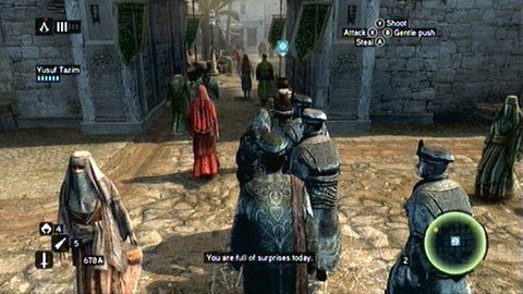 Mężczyzna pokaże ci bomby, które odciągają uwagę wrogów - Sekwencja 2 - The Crossroads of The World (7) | Opis przejścia AC Revelations - Assassins Creed: Revelations - poradnik do gry