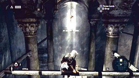 Ponownie wykonując daleki skok, dotrzesz do miejsca oznaczonego białym stożkiem - Sekwencja 3 - Lost and Found (6) | Opis przejścia Assassins Creed Revelations - Assassins Creed: Revelations - poradnik do gry