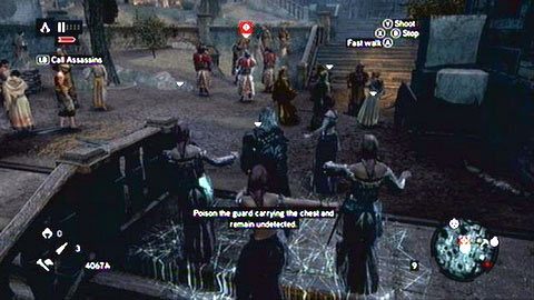 Gdy pierwszy mężczyzna umrze, śledź pozostałych w ukryciu i zabijaj ich w ten sam sposób, jak tylko zostaną oznaczeni czerwonym celownikiem - Sekwencja 3 - Lost and Found (9,10) | Opis przejścia AC Revelations - Assassins Creed: Revelations - poradnik do gry