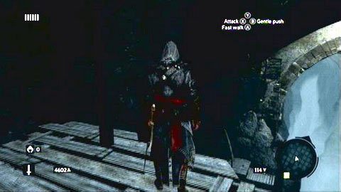 Idź po nim cały czas w prawo, a dotrzesz na drewniane rusztowanie - Sekwencja 4 - The Uncivil War (4,5) | Opis przejścia AC Revelations - Assassins Creed: Revelations - poradnik do gry