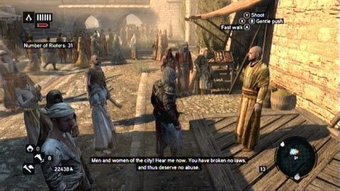 Twoim pierwszym zadaniem będzie przekupienie trzech znajdujących się na placu heroldów - Sekwencja 5 - Heir to The Empire (1,2) | Opis przejścia AC Revelations - Assassins Creed: Revelations - poradnik do gry