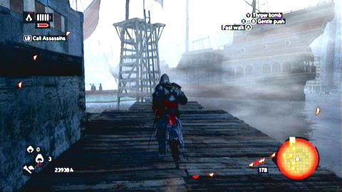 Na końcu krótkiego pomostu stoi drabina prowadząca na szczyt rusztowania - Sekwencja 5 - Heir to The Empire (3) | Opis przejścia AC Revelations - Assassins Creed: Revelations - poradnik do gry