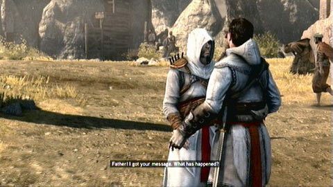 Gdy dotrzesz na miejsce, spotkasz się ze swoim synem, który wręczy ci nieskończoną ilość noży do rzucania - Sekwencja 5 - Heir to The Empire (7) | Opis przejścia AC Revelations - Assassins Creed: Revelations - poradnik do gry