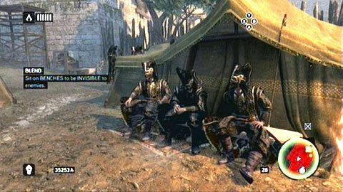 Uważając na przemieszczających się wrogów, powoli przekradnij się na ławkę po lewej - Sekwencja 6 - Fortunes Disfavor (1,2) | Opis przejścia AC Revelations - Assassins Creed: Revelations - poradnik do gry