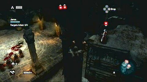 Gdy zginie, wdrap się na kolejny słup, przeskocz do drugiego wroga i pozbądź się go po cichu - Sekwencja 7 - Underworld (3,4) | Opis przejścia Assassins Creed Revelations - Assassins Creed: Revelations - poradnik do gry