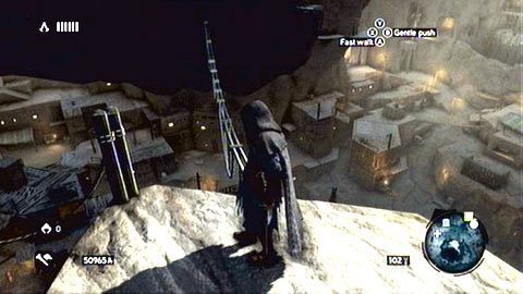 Zobaczysz tam rozwieszoną linę, po której musisz przejść na drugą stronę - Sekwencja 7 - Underworld (3,4) | Opis przejścia Assassins Creed Revelations - Assassins Creed: Revelations - poradnik do gry
