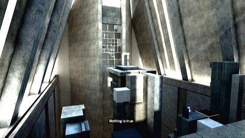 Gdy znajdziesz się w dużej komnacie z przepaściami, zejdź na dół w prawo - Misje Desmonda (1) | Zadania dodatkowe Assassins Creed Revelations - Assassins Creed: Revelations - poradnik do gry