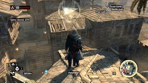 Biegnij od jednego punktu do drugiego, uważnie przyglądając się strzałkom - Misje rekrutów (1-3) | Zadania dodatkowe Assassins Creed Revelations - Assassins Creed: Revelations - poradnik do gry