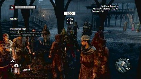 Szybko wejdź w najbliższy tłum i zacznij okradać mieszkańców miasta (A) - Misje rekrutów (4-6) | Zadania dodatkowe Assassins Creed Revelations - Assassins Creed: Revelations - poradnik do gry