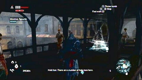 Po rozmowie z plotkarzem, pobiegnij z rekrutem we wskazane na mapie miejsce - Misje mistrzów (1,2) | Zadania dodatkowe Assassins Creed Revelations - Assassins Creed: Revelations - poradnik do gry