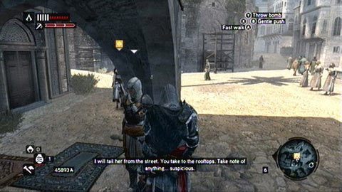 Wbrew temu co powie rekrut, nie śledź jej górą, tylko idź cały czas dołem - Misje mistrzów (11,12) | Zadania dodatkowe Assassins Creed Revelations - Assassins Creed: Revelations - poradnik do gry