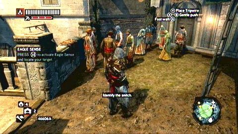 Gdy teren będzie wolny, użyj Eagle Sense, a następnie zlokalizuj swój cel (z dużej odległości - Misje frakcji | Zadania dodatkowe Assassins Creed Revelations - Assassins Creed: Revelations - poradnik do gry