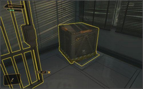 W celi możesz jeszcze skorzystać z kanału wentylacyjnego (A), który zaprowadzi Cię do pobliskiego pomieszczenia - (1) Wariant pokojowy - Ucieknij i znajdź swój sprzęt - Ucieczka z patelni - Deus Ex: Human Revolution - The Missing Link - poradnik do gry