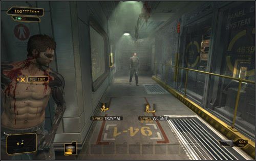 Pokonanemu strażnikowi zabierz pistolet - (1) Wariant agresywny - Ucieknij i znajdź swój sprzęt - Ucieczka z patelni - Deus Ex: Human Revolution - The Missing Link - poradnik do gry