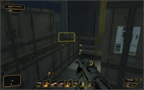 Jeśli brakuje Ci amunicji do strzelby, albo chciałbyś uzupełnić zapasy granatów i min, możesz odwiedzić lokację 3 - (3) Wariant agresywny - Znajdź port wypadowy - Ucieczka z patelni - Deus Ex: Human Revolution - The Missing Link - poradnik do gry