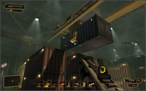 Przed udaniem się do sąsiedniego doku, warto ogołocić tutejszy z licznych bonusów - (4) Wariant agresywny - Znajdź miejsce spotkania - Ucieczka z patelni - Deus Ex: Human Revolution - The Missing Link - poradnik do gry