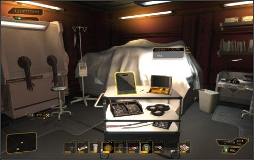 Następnie czeka Cię przechadzka po schodach i rozmowa z jedną z więźniarek - (2) Wariant pokojowy - Zbadaj skrzydło przesłuchań - W brzuchu bestii - Deus Ex: Human Revolution - The Missing Link - poradnik do gry