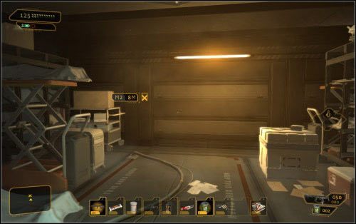 Po wszystkim zjedź na dół i pogadaj z bohaterem - (4) Daj Quinnowi oko Burkea, dostań się do tajnej windy w kostnicy - W brzuchu bestii - Deus Ex: Human Revolution - The Missing Link - poradnik do gry