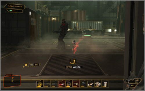 W drugim doku snajperów już nie ma, ale postrach sieje za to najemnik w cieżkiej zbroi i pokaźnym karabinem maszynowym - Wariant agresywny - Długa droga do domu - Deus Ex: Human Revolution - The Missing Link - poradnik do gry