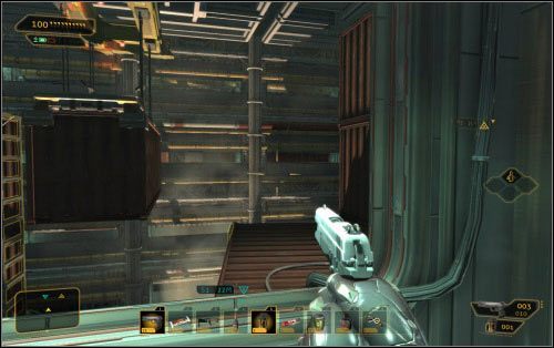 Decydując się na to pierwsze rozwiązanie, musisz zejść na najniższy poziom statku - Wkalkulowane straty - Questy poboczne - Deus Ex: Human Revolution - The Missing Link - poradnik do gry