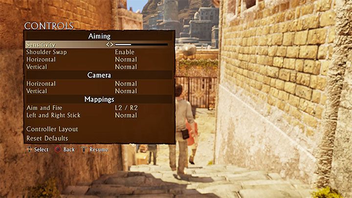 Remaster gry Uncharted 3 na konsolę PlayStation 4 oferuje dodatkowe ustawienia sterowania, które zaprezentowaliśmy na powyższym obrazku - Sterowanie w Uncharted 3 Oszustwo Drakea - Uncharted 3: Oszustwo Drakea - poradnik do gry