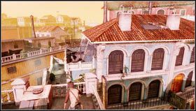 Gdy wyrwiemy się z opresji zeskakujemy na spadzisty dach [1] i biegniemy przed siebie - Rozdział 3- Robota na poziomie | Opis przejścia Uncharted 3 Oszustwo Drakea - Uncharted 3: Oszustwo Drakea - poradnik do gry