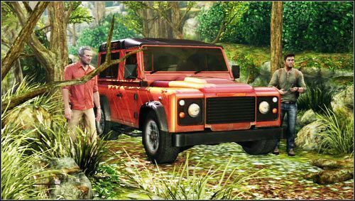 Drake razem z Sullivanem wylądują w dżungli [1], w której poszukiwać będą Chateau - Rozdział 6- Chateau (1) | Opis przejścia Uncharted 3 Oszustwo Drakea - Uncharted 3: Oszustwo Drakea - poradnik do gry