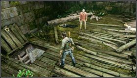 Schodzimy piętro niżej po schodach i zeskakujemy na ziemię by odkryć stare zwłoki [1] - Rozdział 6- Chateau (2) | Opis przejścia Uncharted 3 Oszustwo Drakea - Uncharted 3: Oszustwo Drakea - poradnik do gry