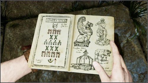 Na podłodze znajdują się kamienne płyty z symbolami - Rozdział 6- Chateau (2) | Opis przejścia Uncharted 3 Oszustwo Drakea - Uncharted 3: Oszustwo Drakea - poradnik do gry