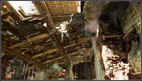 Korzystając z zawieszonej lampy przeskakujemy na drugą stronę pomieszczenia [1] - Rozdział 7- Nie wychodź ze światła | Opis przejścia Uncharted 3 Oszustwo Drakea - Uncharted 3: Oszustwo Drakea - poradnik do gry