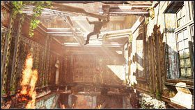 Idąc dalej schodzimy po schodach i biegniemy korytarzem, który zawali nam się pod nogami - Rozdział 7- Nie wychodź ze światła | Opis przejścia Uncharted 3 Oszustwo Drakea - Uncharted 3: Oszustwo Drakea - poradnik do gry