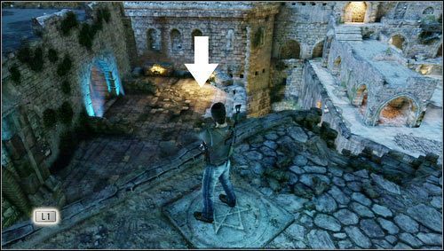 Na niższym poziomie znajdziemy na ziemi symbol gwiazdy (słońca) [1] - Rozdział 8- Cytadela (2) | Opis przejścia Uncharted 3 Oszustwo Drakea - Uncharted 3: Oszustwo Drakea - poradnik do gry