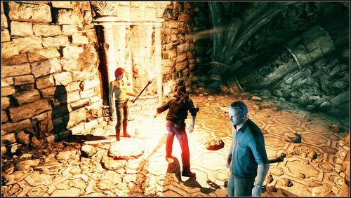 Niestety za ścianą usłyszymy głosy naszych prześladowców - Rozdział 9- Droga środka | Opis przejścia Uncharted 3 Oszustwo Drakea - Uncharted 3: Oszustwo Drakea - poradnik do gry