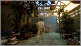 Po wejściu do budynku udajemy się na wprost i wchodzimy po schodach [1] - Rozdział 10- Badania historyczne | Opis przejścia Uncharted 3 Oszustwo Drakea - Uncharted 3: Oszustwo Drakea - poradnik do gry