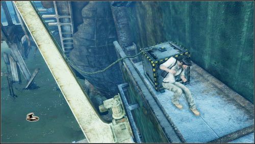 Gdy zakończymy starcie udajemy się w pobliże żółtego dźwigu - Rozdział 12- Porwanie (2) | Opis przejścia Uncharted 3 Oszustwo Drakea - Uncharted 3: Oszustwo Drakea - poradnik do gry