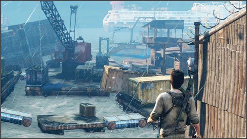 Naszym celem stanie się dostanie na niewielki statek [1], do którego prowadzi zwodzony most - Rozdział 13- Wzburzony ocean | Opis przejścia Uncharted 3 Oszustwo Drakea - Uncharted 3: Oszustwo Drakea - poradnik do gry