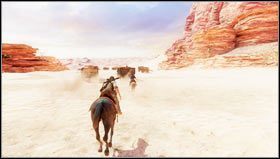 Jadąc cały czas za naszym kompanem przejedziemy przez wąski kanion by natrafić na jadący w dole konwój [1] - Rozdział 20- Karawana | Opis przejścia Uncharted 3 Oszustwo Drakea - Uncharted 3: Oszustwo Drakea - poradnik do gry