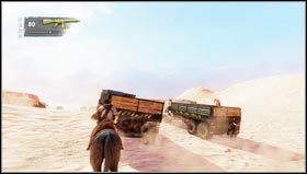 Przeskakujemy z ciężarówki na konia biegnącego obok nas [1] i przedzieramy się przez kolejne pojazdy konwoju - Rozdział 20- Karawana | Opis przejścia Uncharted 3 Oszustwo Drakea - Uncharted 3: Oszustwo Drakea - poradnik do gry