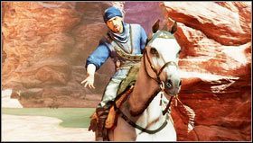 Ponieważ nasza ciężarówka stanie w płomieniach wracamy na konia i ścigamy resztę konwoju wjeżdżającego do wąskiego kanionu [1] - Rozdział 20- Karawana | Opis przejścia Uncharted 3 Oszustwo Drakea - Uncharted 3: Oszustwo Drakea - poradnik do gry