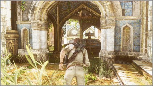 Gdy wejdziemy do miasta schodzimy schodami w dół - Rozdział 21- Atlantyda pustyni | Opis przejścia Uncharted 3 Oszustwo Drakea - Uncharted 3: Oszustwo Drakea - poradnik do gry