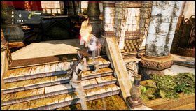 Po smutny przerywniku zobaczymy jak Marlo zjeżdża windą w dół [1] - Rozdział 21- Atlantyda pustyni | Opis przejścia Uncharted 3 Oszustwo Drakea - Uncharted 3: Oszustwo Drakea - poradnik do gry