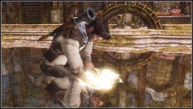 Podbiegamy do niego, a następie obracamy koło obok basenu [1] - Rozdział 21- Atlantyda pustyni | Opis przejścia Uncharted 3 Oszustwo Drakea - Uncharted 3: Oszustwo Drakea - poradnik do gry