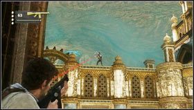 Gdy wyeliminujemy przeciwników wbiegamy do budowli przed nami i zabijamy kilku wrogów po lewej w tym snajpera czającego się na moście - Rozdział 22- Śniący na jawie | Opis przejścia Uncharted 3 Oszustwo Drakea - Uncharted 3: Oszustwo Drakea - poradnik do gry