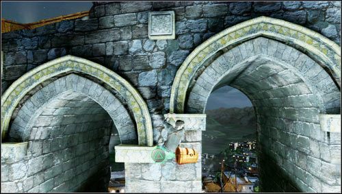 Przeskakujemy przez płotek i schodzimy w dół na łuki - Rozdział 8 | Skarby w Uncharted 3 Oszustwo Drakea - Uncharted 3: Oszustwo Drakea - poradnik do gry