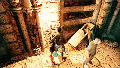 Zaraz po rozwiązaniu zagadki z globusem wychodzimy krętą klatką schodową - Rozdział 9 | Skarby w Uncharted 3 Oszustwo Drakea - Uncharted 3: Oszustwo Drakea - poradnik do gry