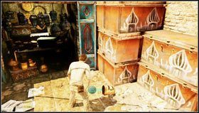 Po odzyskaniu notatnika Charliego i zakończeniu ulicznej bójki wybiegamy z areny naszych zmagań i biegnąc za towarzyszami pokonujemy schody [1] - Rozdział 10 | Skarby w Uncharted 3 Oszustwo Drakea - Uncharted 3: Oszustwo Drakea - poradnik do gry